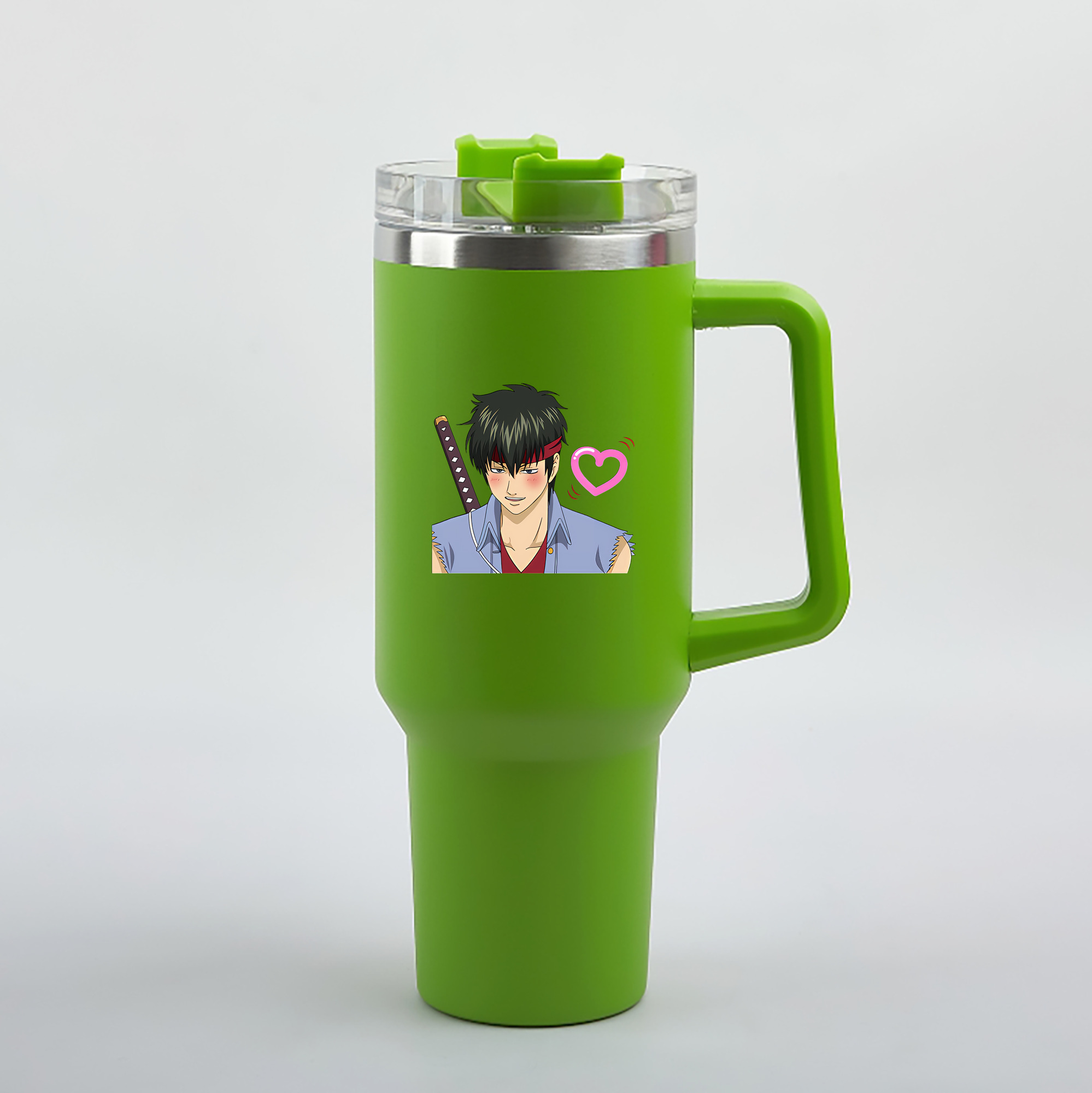 （画像用） ぎんたま 坂田銀時（さかたぎんとき） 神楽 志村新八（しむら しんぱち） GINTAMA Sakata Gintoki Kagura Shimura Shinpachi 1200mL車用タンブラー（カラープリント）